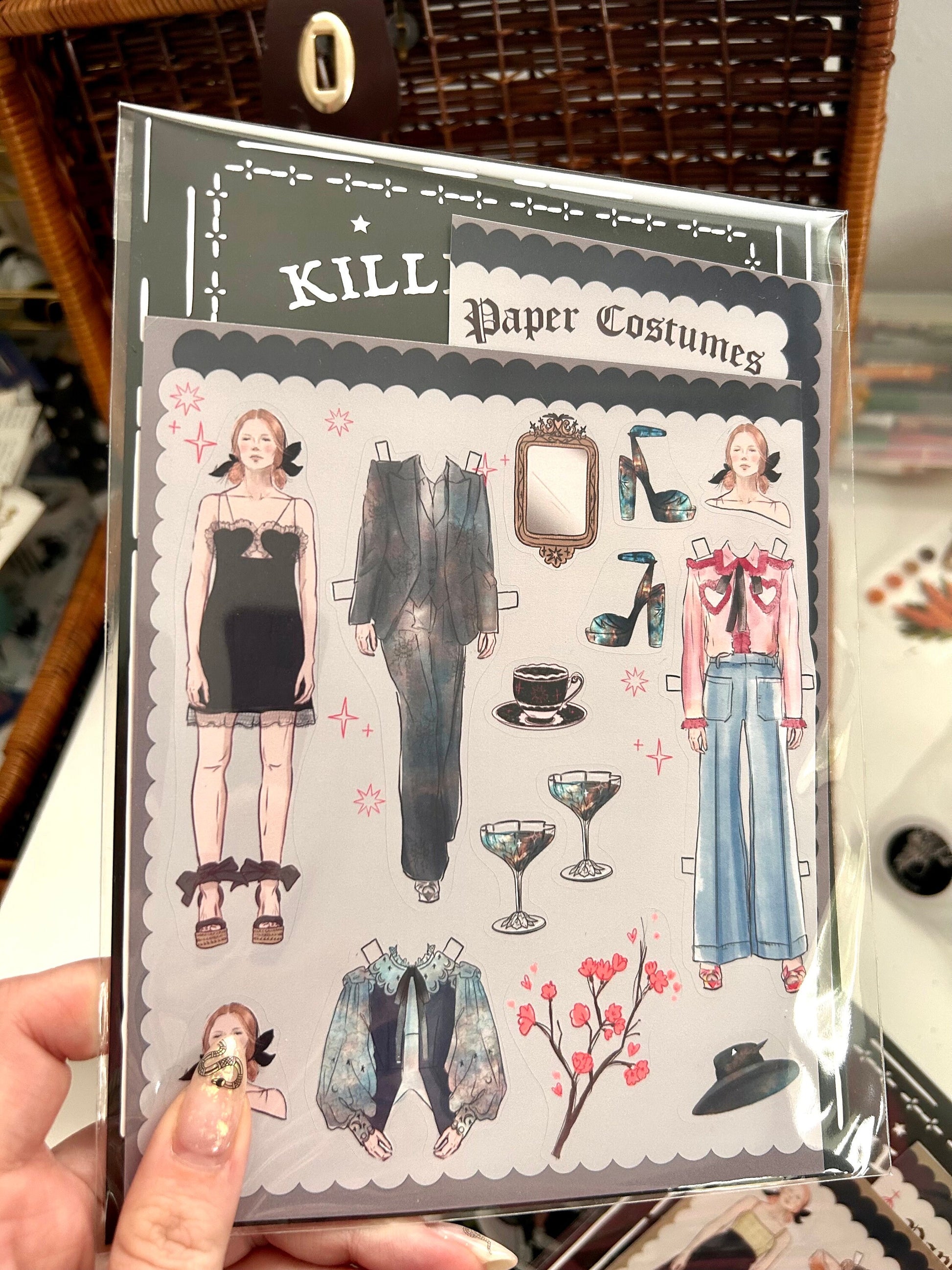 Paper costumes  ethereal inspired sticker sheet for journal kit stationery and planner planners