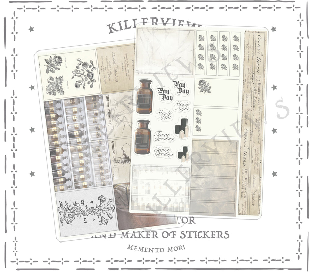 Herbal Planner sticker sheet for bullet journal kit and planner- witchcraft Wiccan celestial herbal spells apothecary