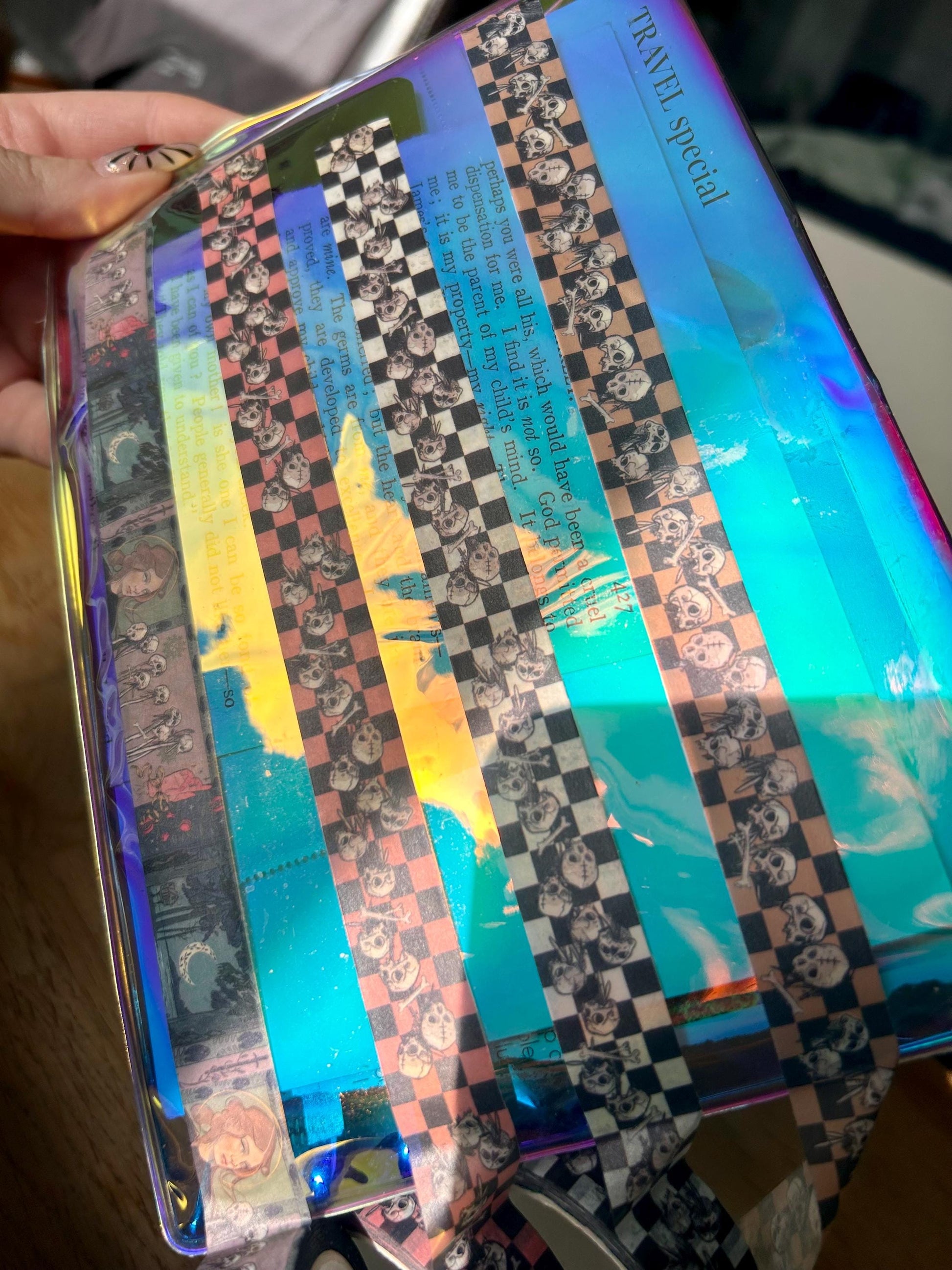 Checkboard skulls vertical design base colour 15mm