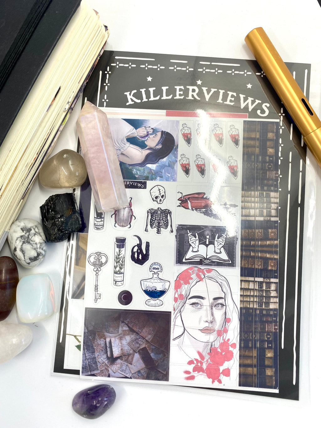 Victoriana witch Planner sticker sheet for bullet journal kit and planner- witchcraft Wiccan celestial sabbat Halloween