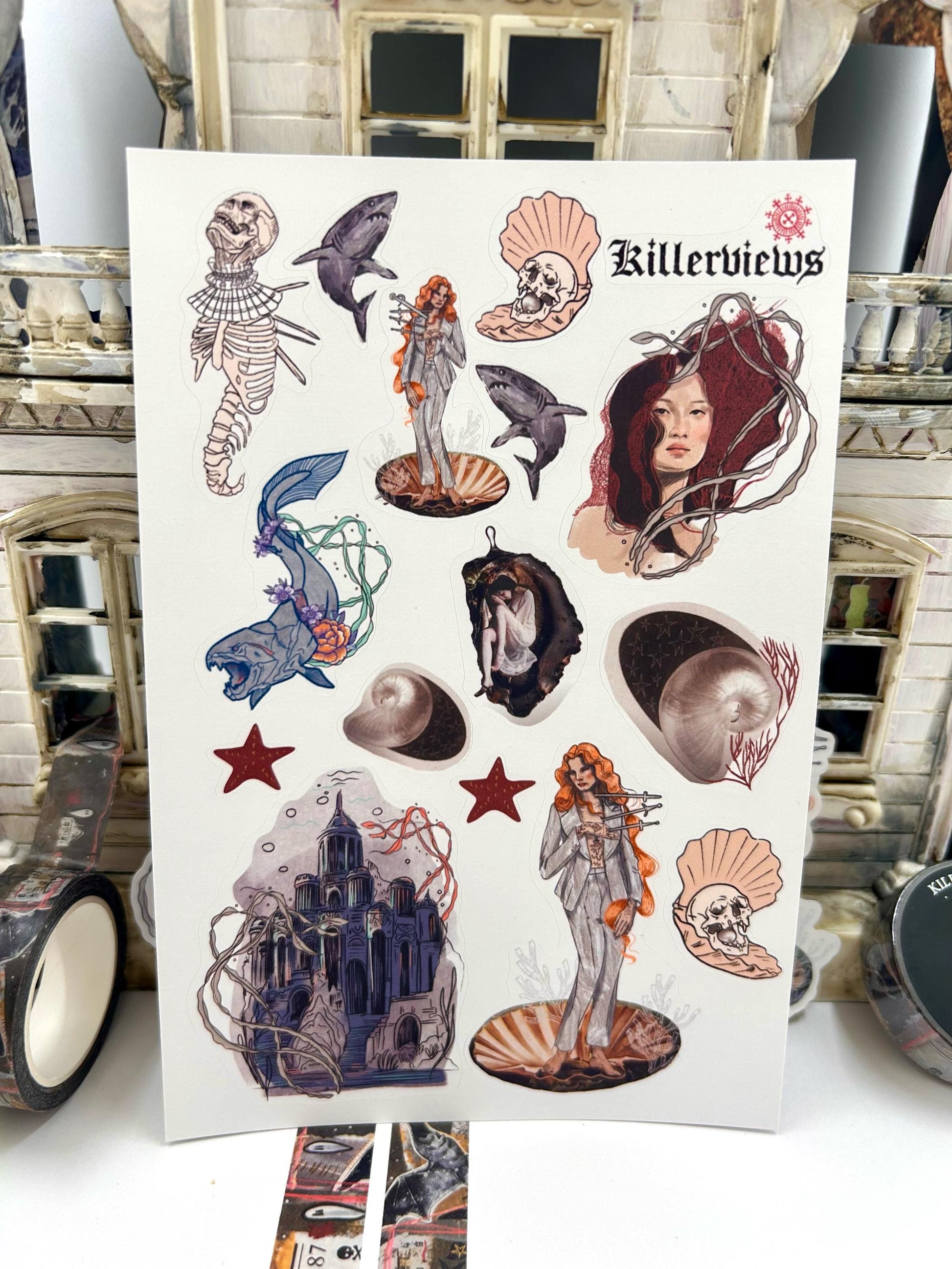 Under the Sea sticker sheet for bullet journal kit and planner- witchcraft mermaid magical