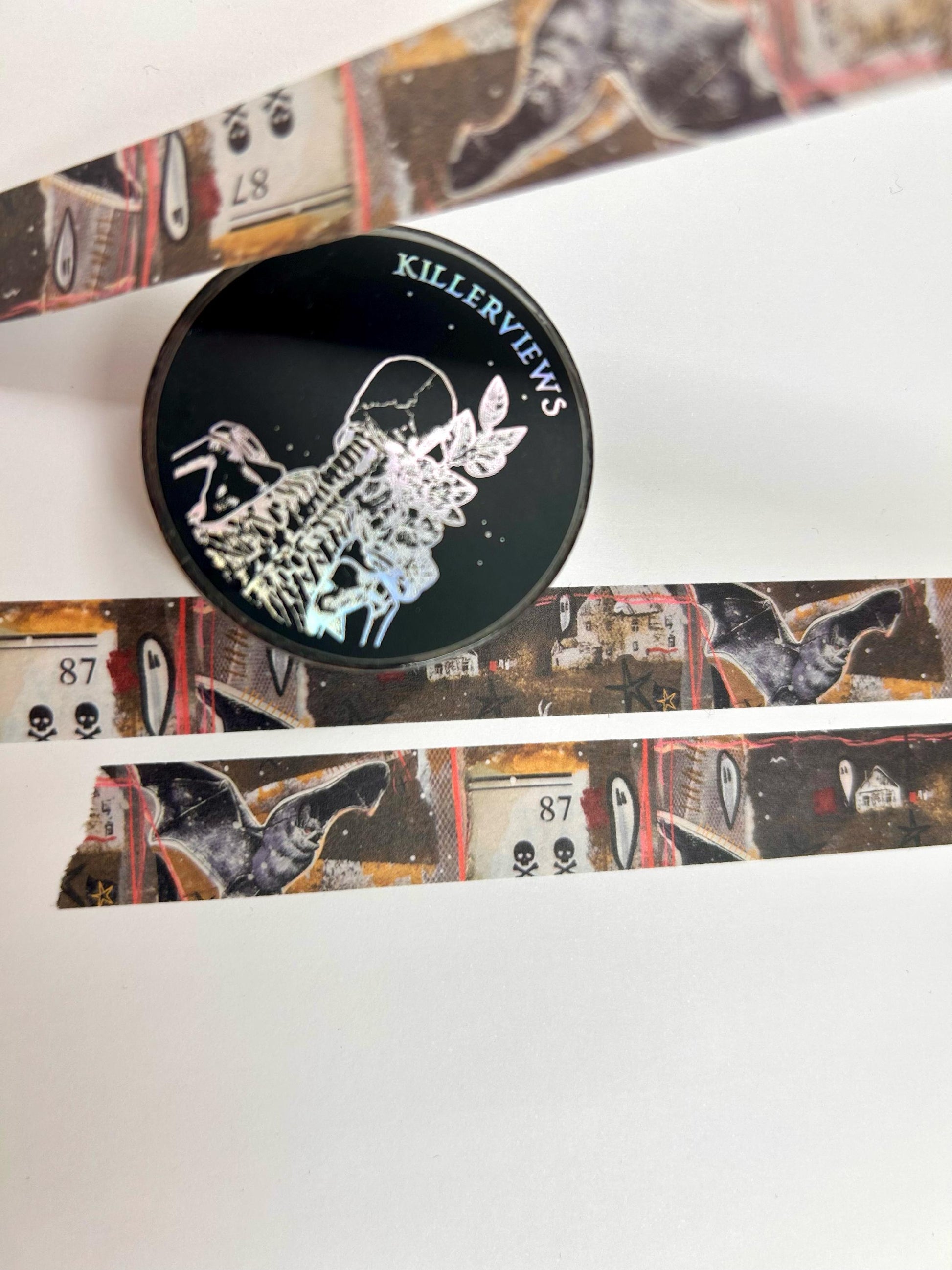 Spooky vista halloween collage sketch design Washi tape art collage ghosts 15mm