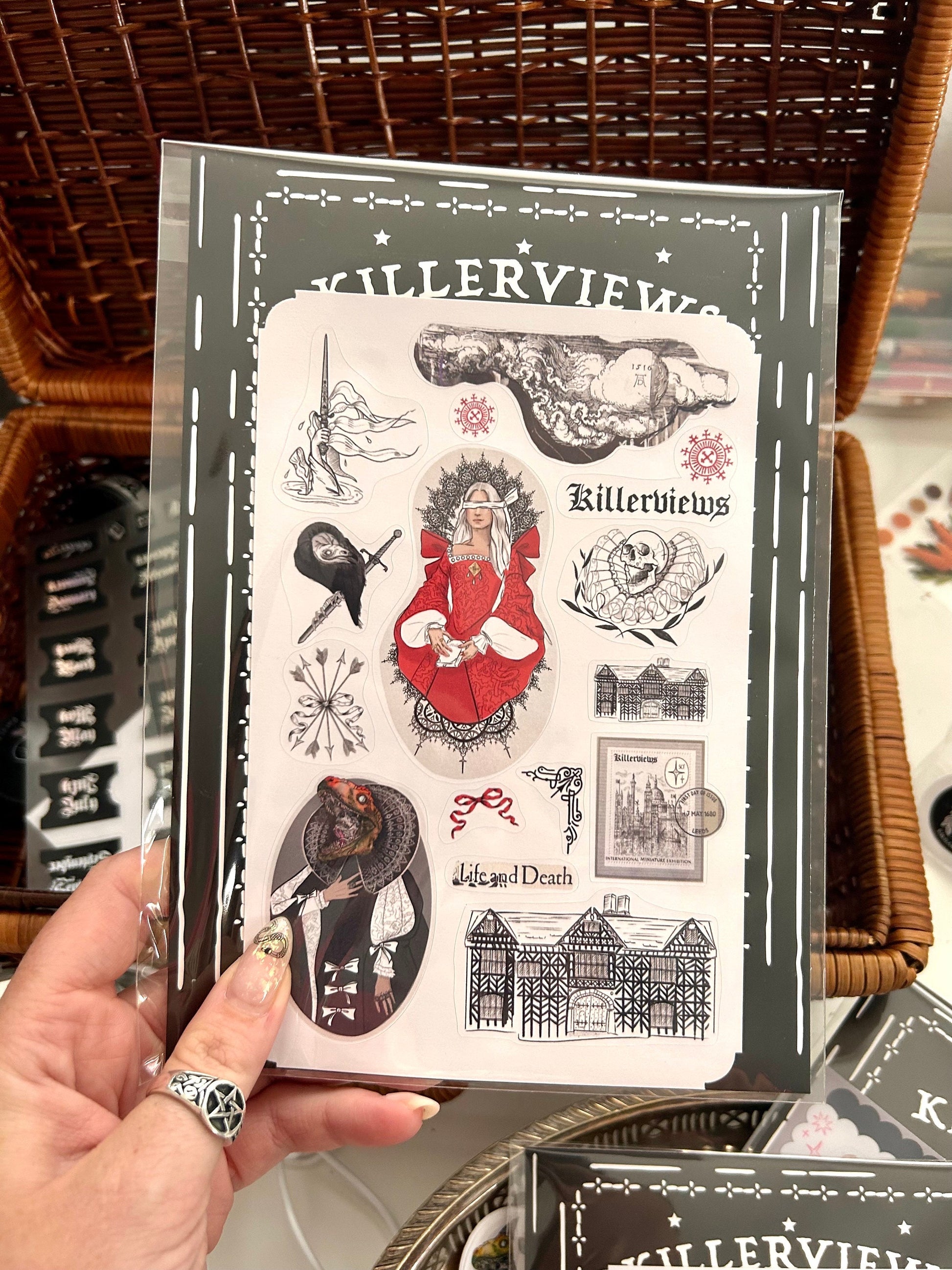 Red Tudor witch sticker planner inspired sticker sheet for bullet journal kit and planner-   inspired Wiccan