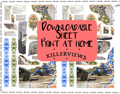 Cottage Collage page Downloadable sticker sheet