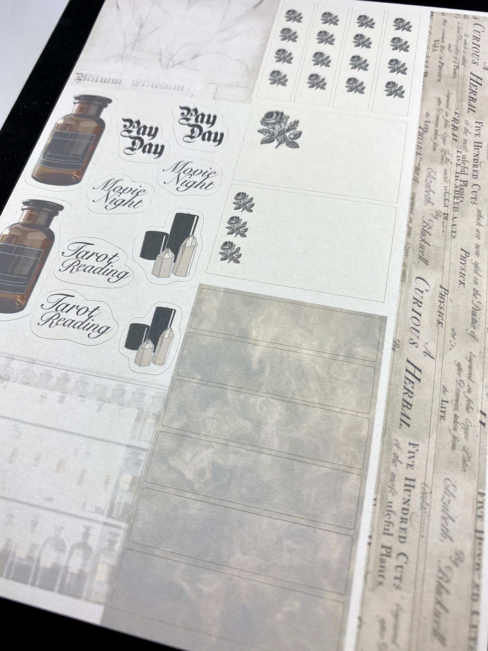 Herbal Planner sticker sheet for bullet journal kit and planner- witchcraft Wiccan celestial herbal spells apothecary