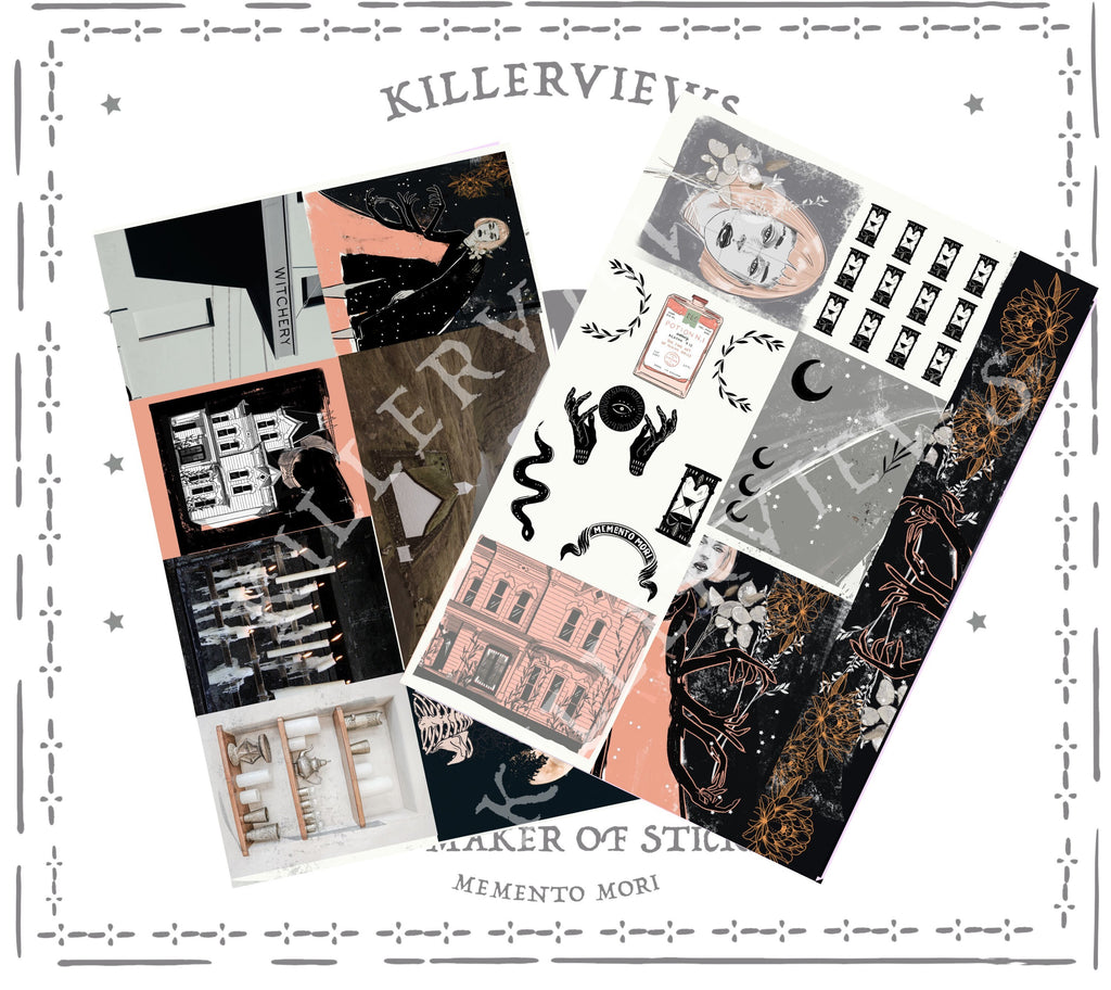 Coral witch Planner sticker sheet for bullet journal kit and planner- witchcraft Wiccan astrology chart