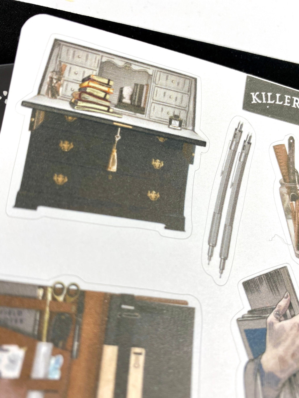 Gothic stationery Planner sticker sheet for bullet journal kit and planner- with writing bureau witchcraft Wiccan celestial