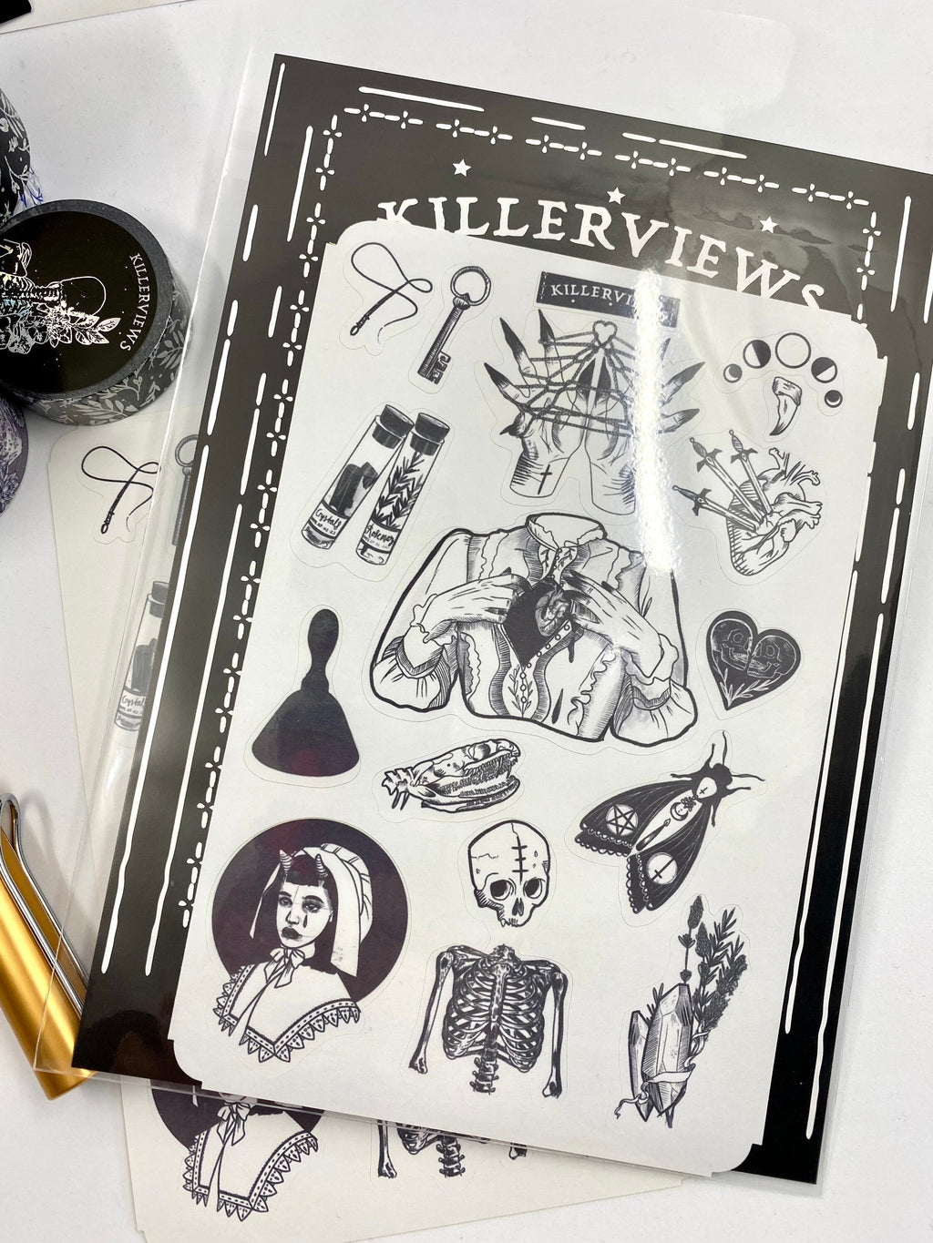 Witches Past sticker sheet for bullet journal kit and planner- witchcraft Wicca folklore