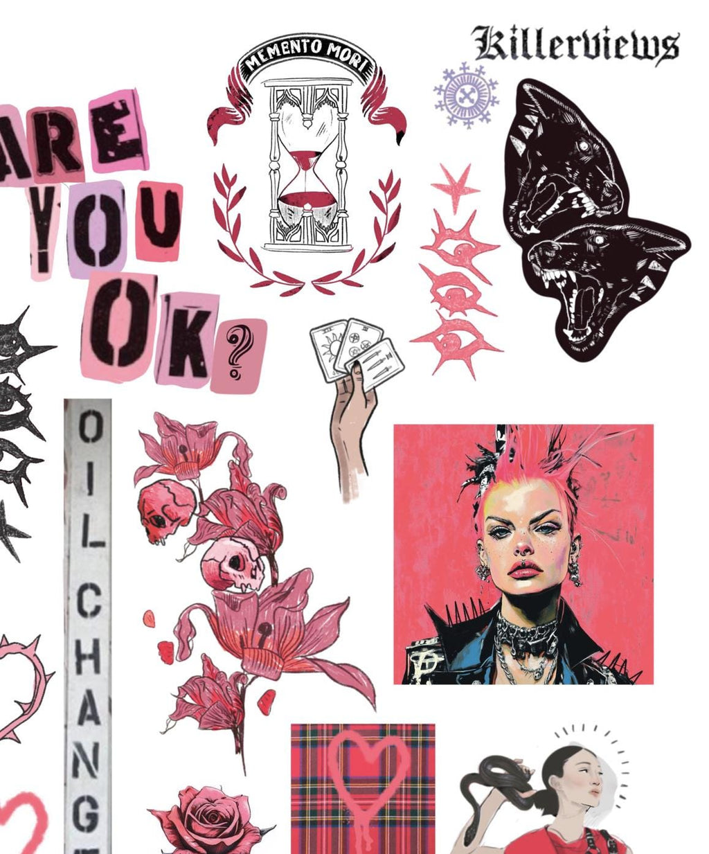 Downloadable Punk Witch planner sheet inspired sticker sheet for journal kit and planner- NOT PHYSICAL PRODUCT