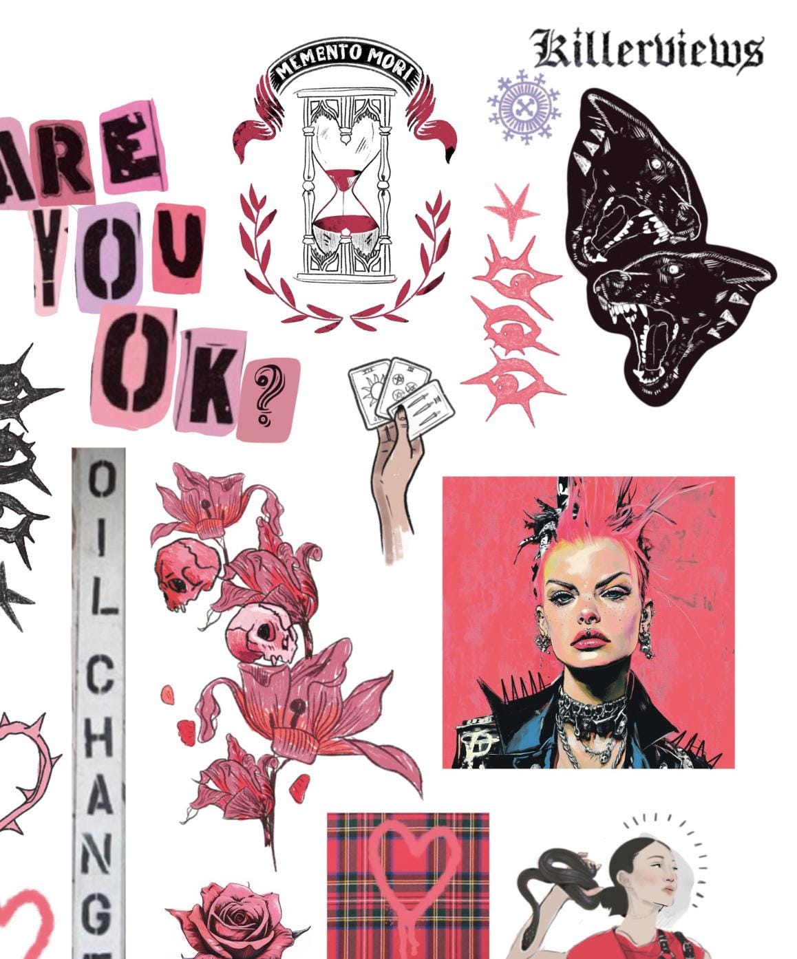 Downloadable Punk Witch planner sheet inspired sticker sheet for journal kit and planner- NOT PHYSICAL PRODUCT