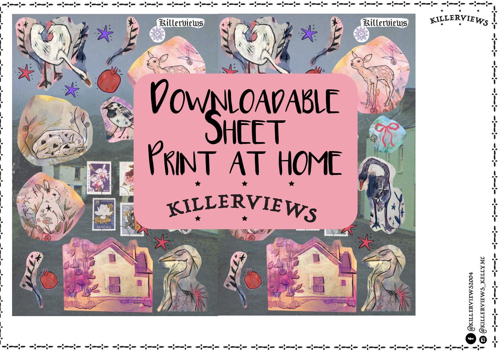 Downloadable Woodland familiar  planner sheet inspired sticker sheet for journal kit and planner- NOT PHYSICAL PRODUCT