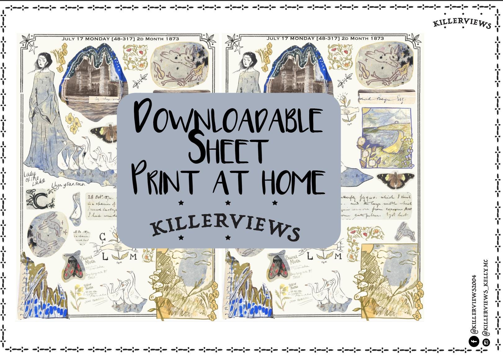 Downloadable Coastal Witch Field Notes planner sheet inspired sticker sheet for journal kit and planner- NOT PHYSICAL PRODUCT