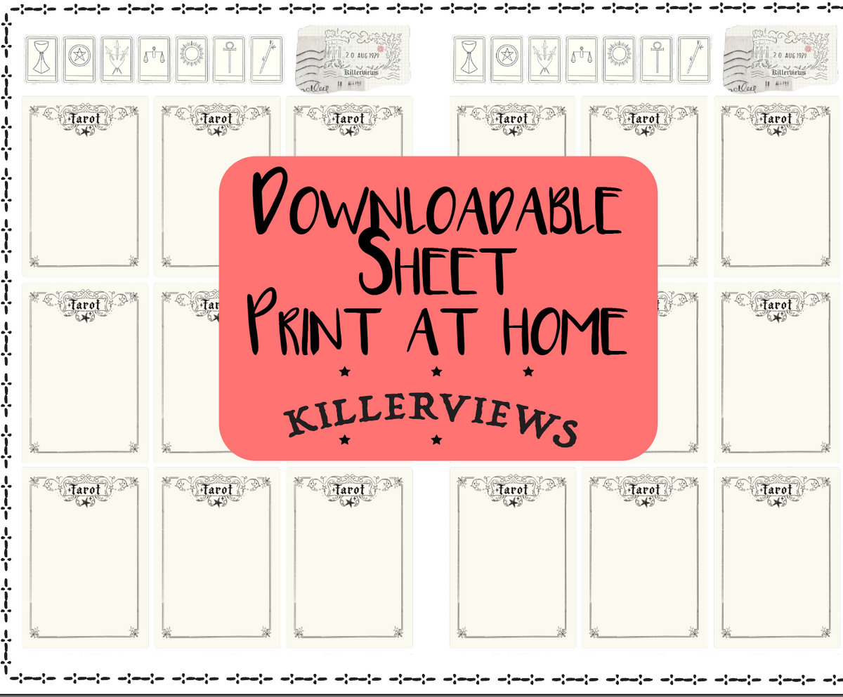 Tarot placecard Downloadable sticker sheet